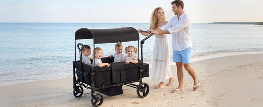 4-Seater Stroller Wagon for Beach Adventures: The Ultimate All-Terrain Family Ride