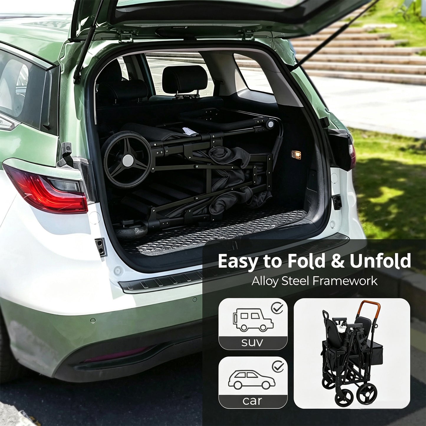 Veqnaro 2-Seater Stroller Wagon