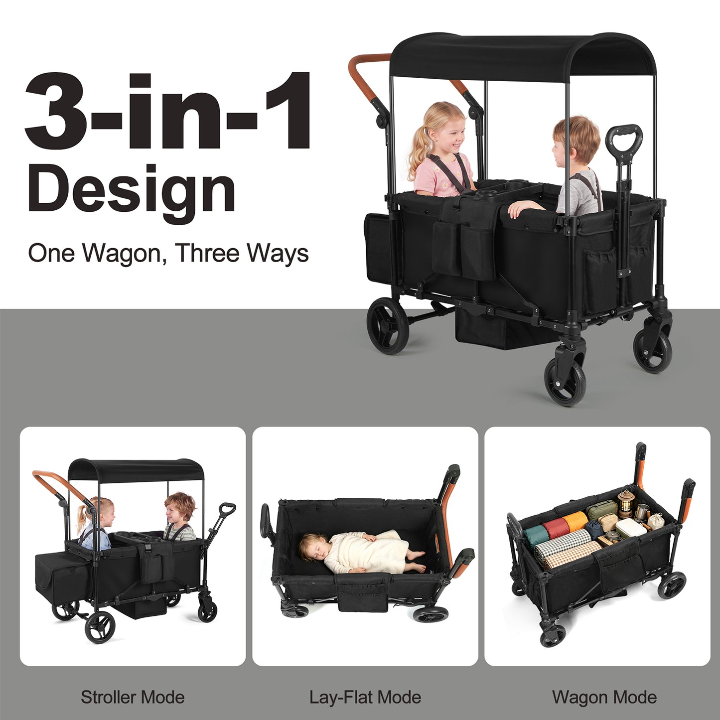 Veqnaro 2-Seater Stroller Wagon