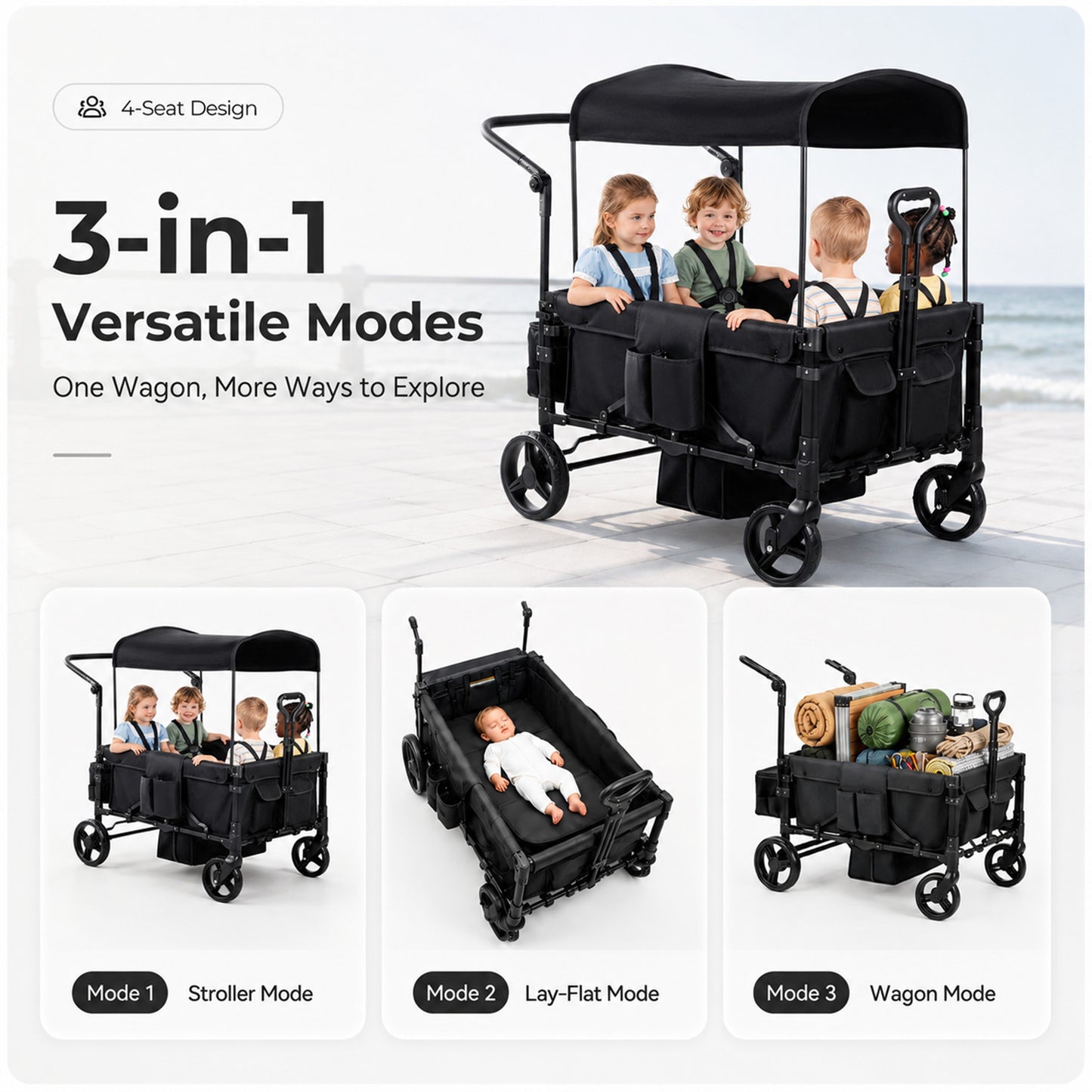 Veqnaro 4-Seater Stroller Wagon