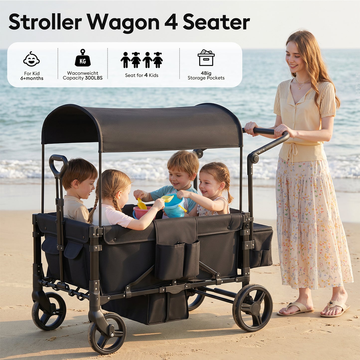 Veqnaro 4-Seater Stroller Wagon